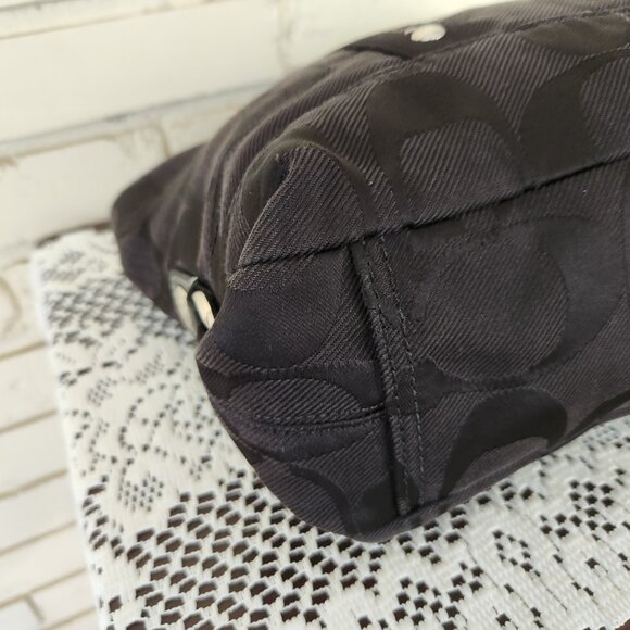 Euc Coach Kyra Signature Black Satchel Handbag Purse - Picture 10 of 13